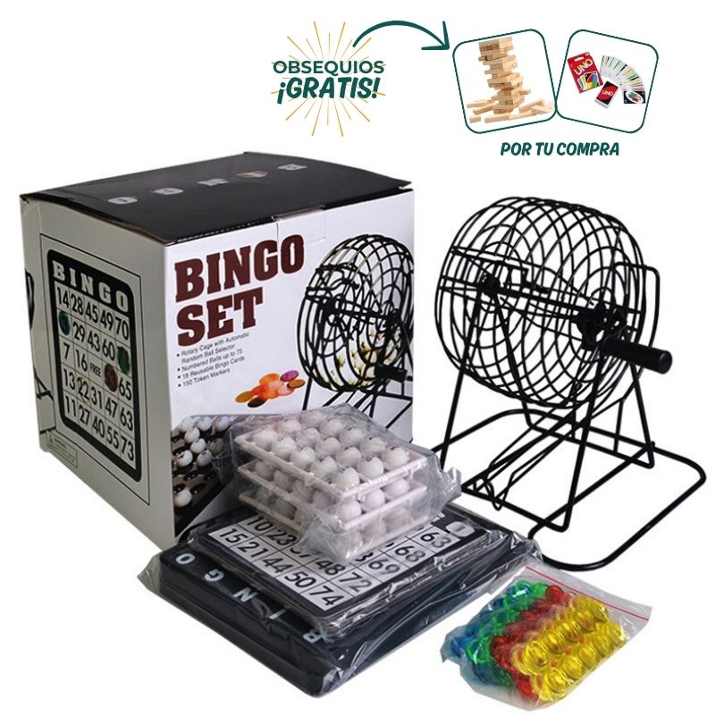 COMBO BINGO + JENGA + CARTAS UNO